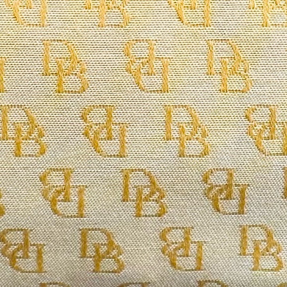 🌟2xHP🌟VTG 2000 Dooney & Burke Yellow Signature Monogram Jacquard Lg SlimWristlet - Picture 12 of 12